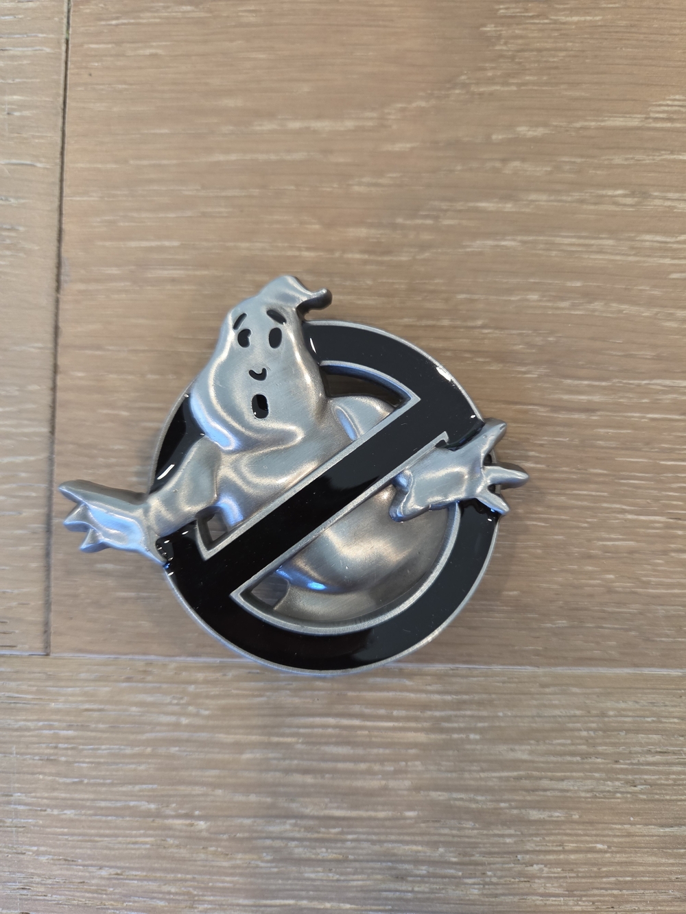 Ghostbusters No-Ghost Logo Black Silver Tone Belt Buckle
